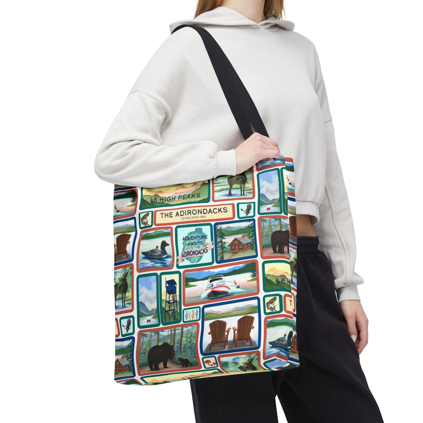 Adirondack Adventure Scenes Tote Bag – Eco-Friendly Nature Lover's Bag - Made in the USA