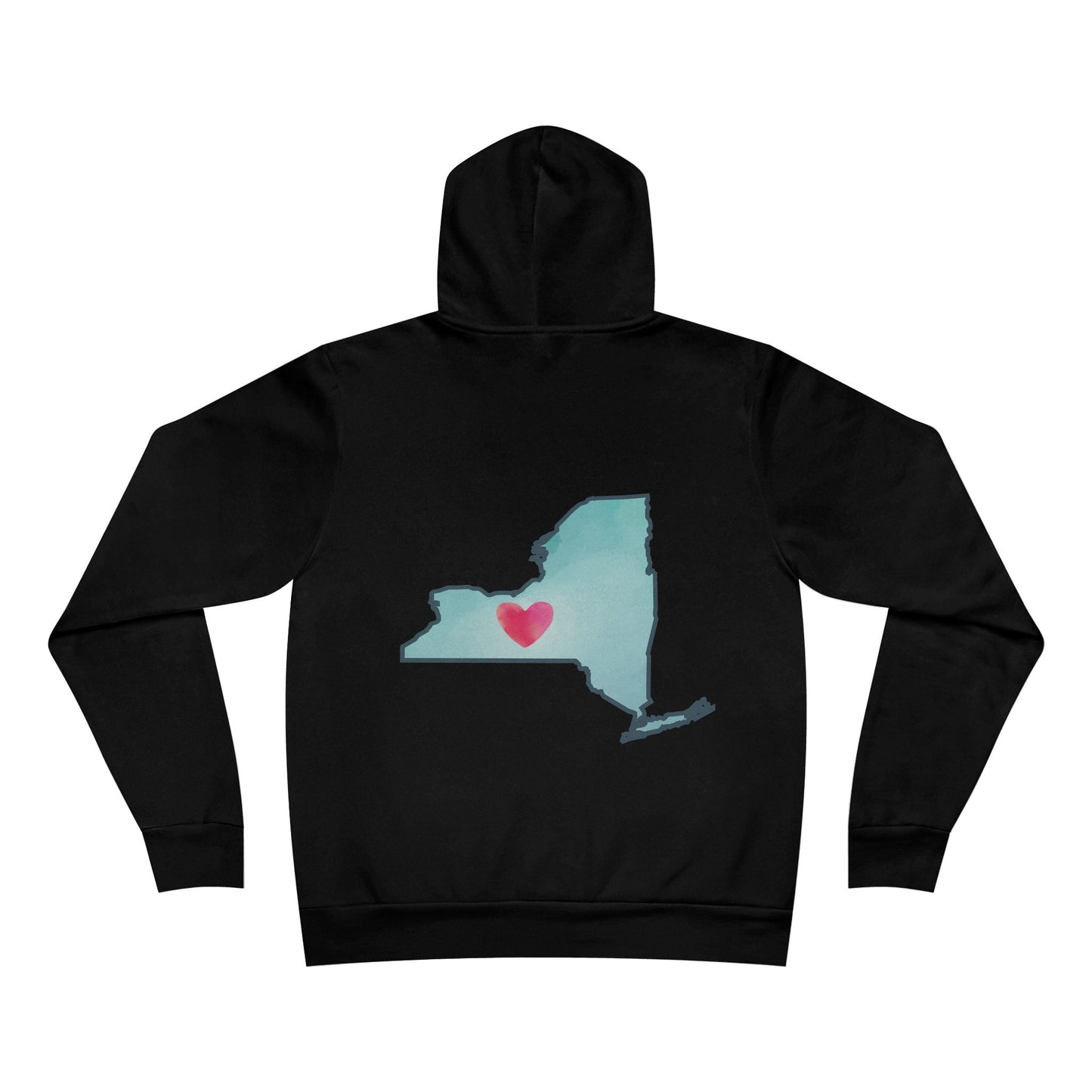 Heart in NY State - Cozy Unisex Sponge Fleece Pullover Hoodie