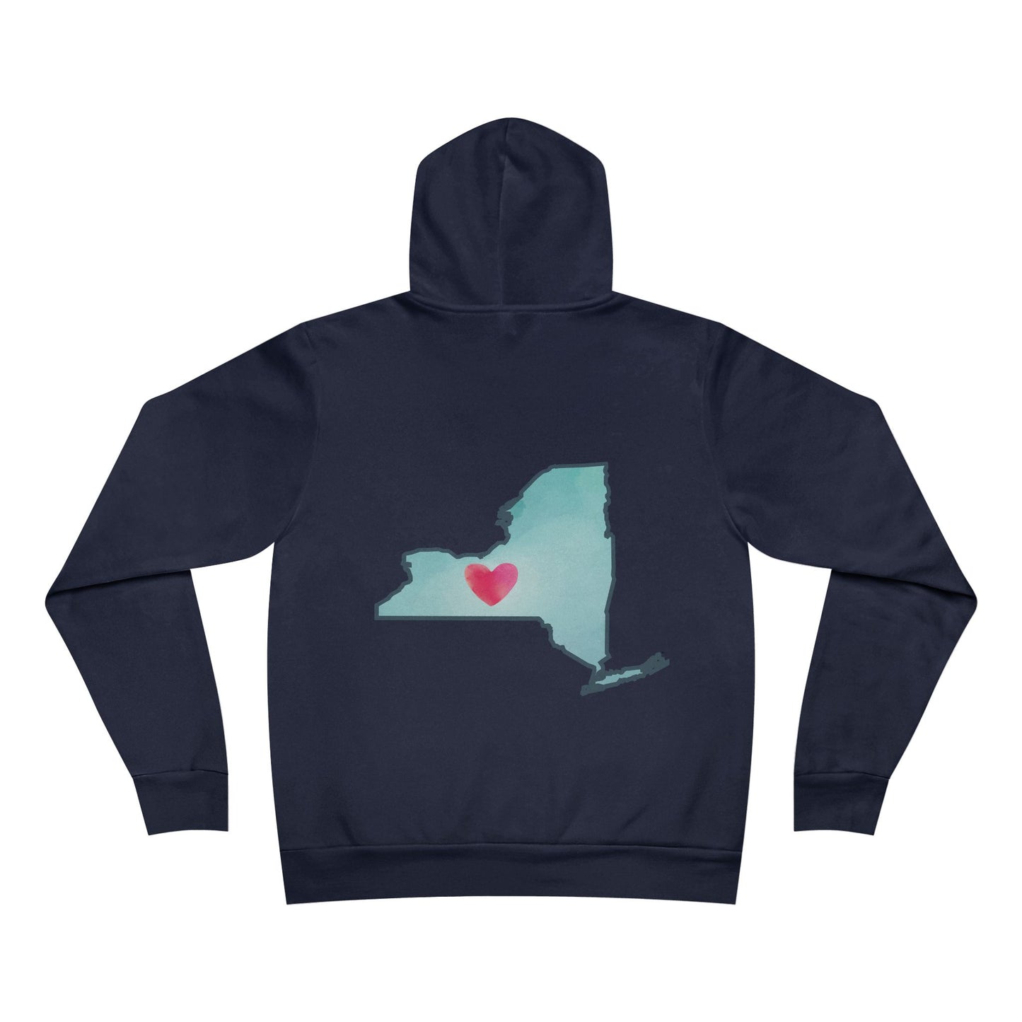 Heart in NY State - Cozy Unisex Sponge Fleece Pullover Hoodie