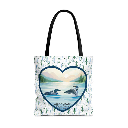 Loon Family, Water Dance, Adirondack Park Tote Bag – Eco-Friendly Nature Lover's Bag - Made in the USA