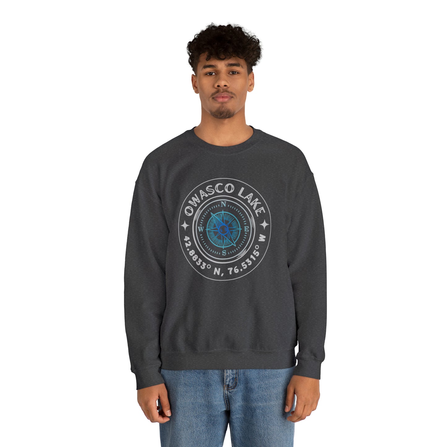 Owasco Lake Compass - Unisex  Crewneck Sweatshirt