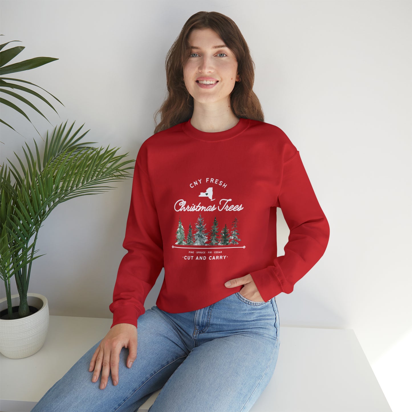 CNY Fresh Christmas Trees - Unisex Crewneck Sweatshirt