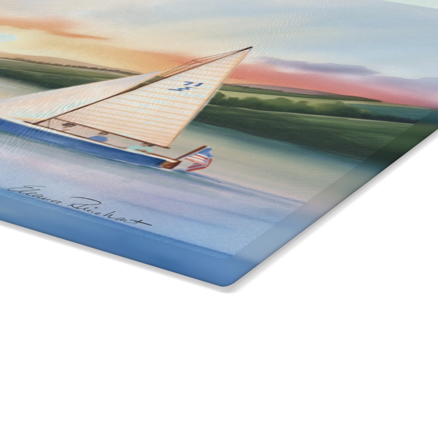 Skaneateles Sunrise Glass Cutting and Charcuterie Board