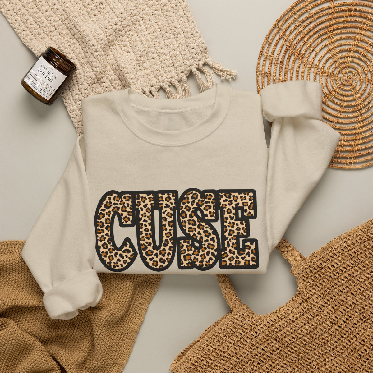 CUSE Leopard Print Crewneck Sweatshirt
