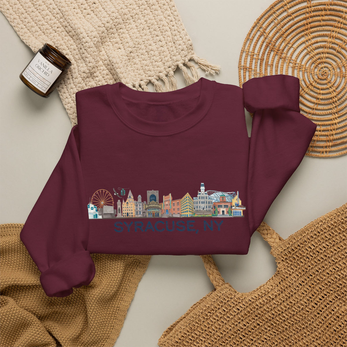 Syracuse Skyline Crewneck Sweatshirt — Syracuse Inspired Fall Pullover