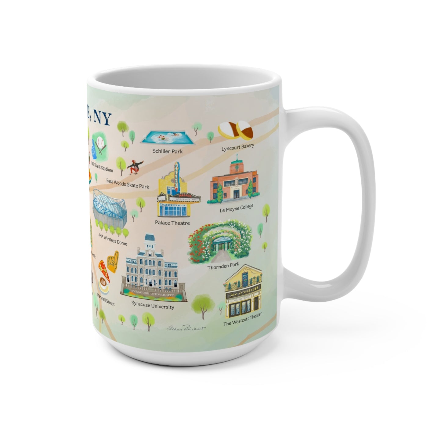 Syracuse City Map Mug 15oz