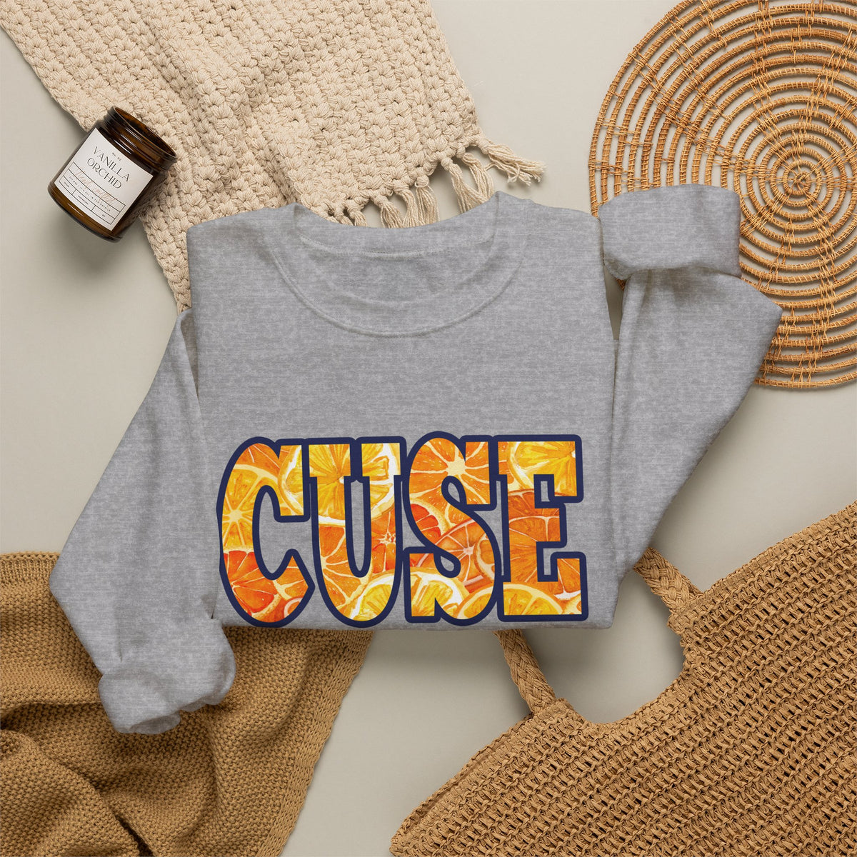 CUSE Orange Slices Crewneck Sweatshirt — Syracuse Inspired Fall Pullover