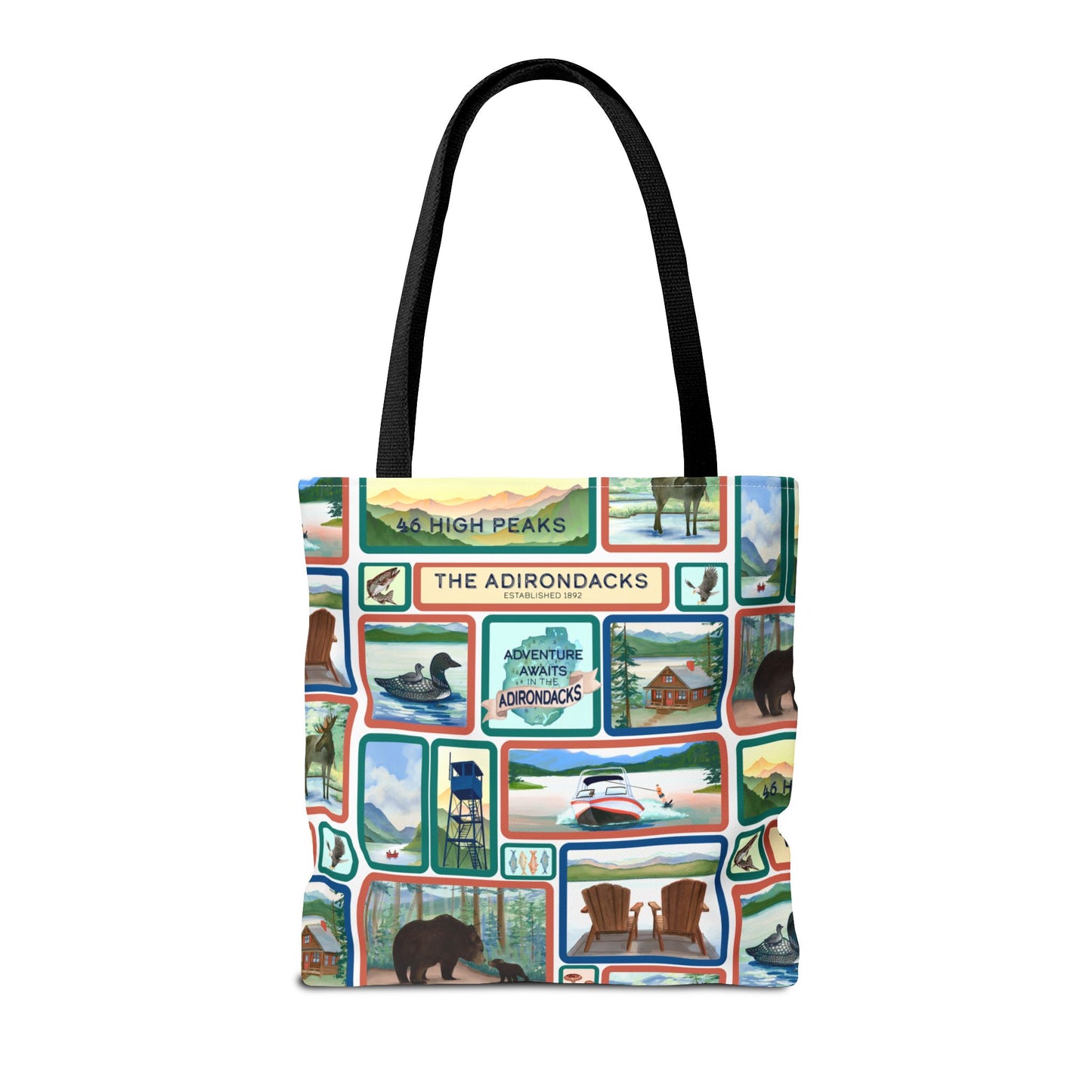 Adirondack Adventure Scenes Tote Bag – Eco-Friendly Nature Lover's Bag - Made in the USA