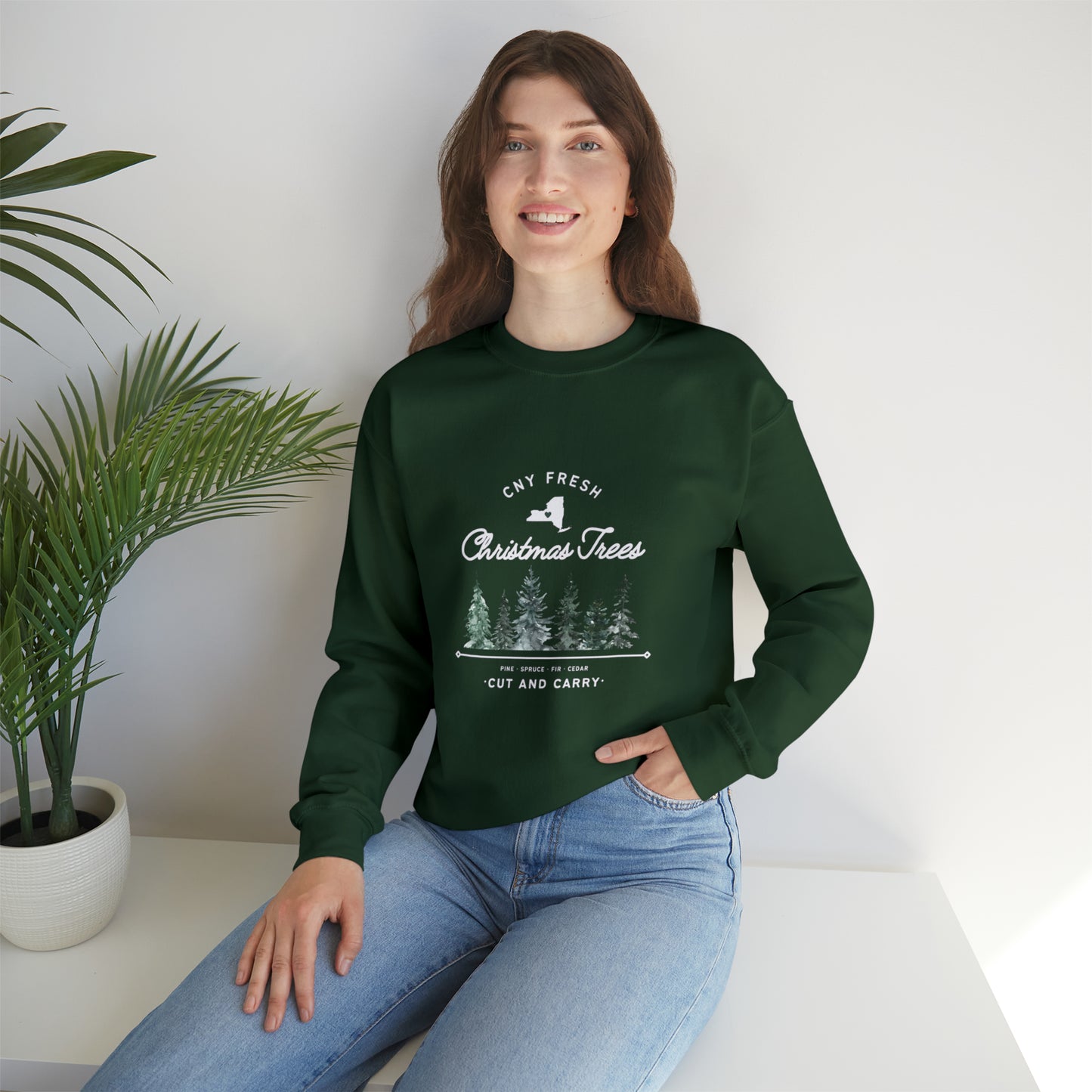 CNY Fresh Christmas Trees - Unisex Crewneck Sweatshirt