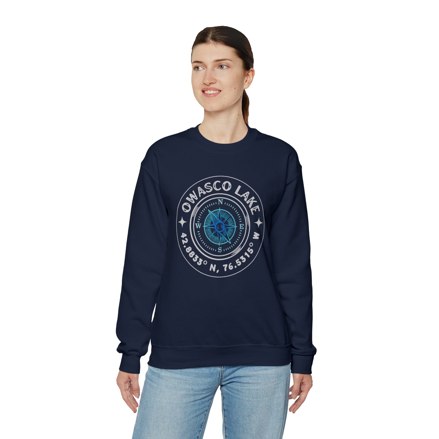 Owasco Lake Compass - Unisex  Crewneck Sweatshirt