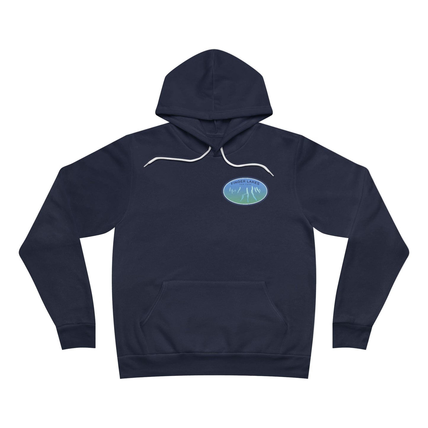 Finger Lakes Blue Iconic Hoodie — Bella + Canvas Xtra Soft Pullover