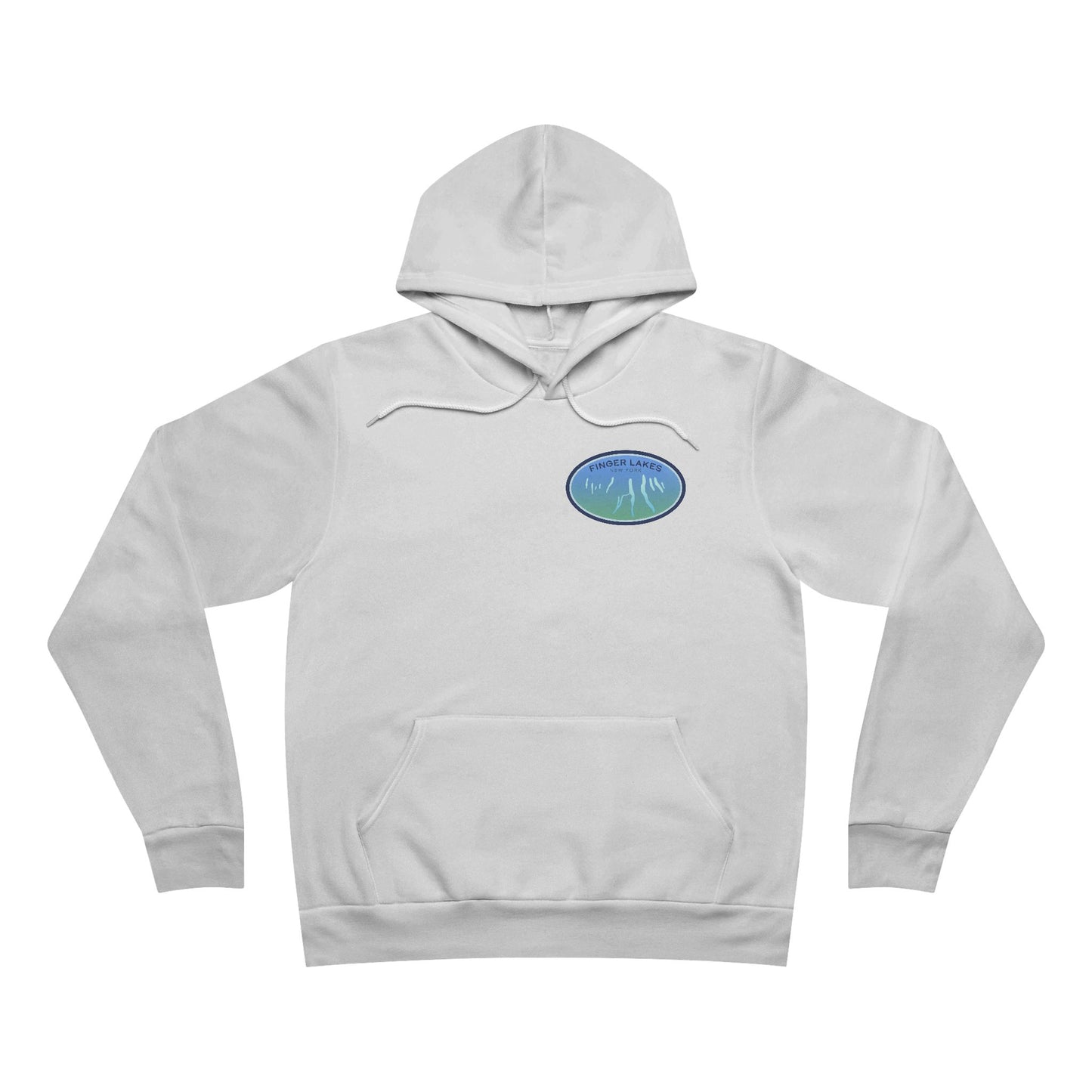 Finger Lakes Blue Iconic Hoodie — Bella + Canvas Xtra Soft Pullover