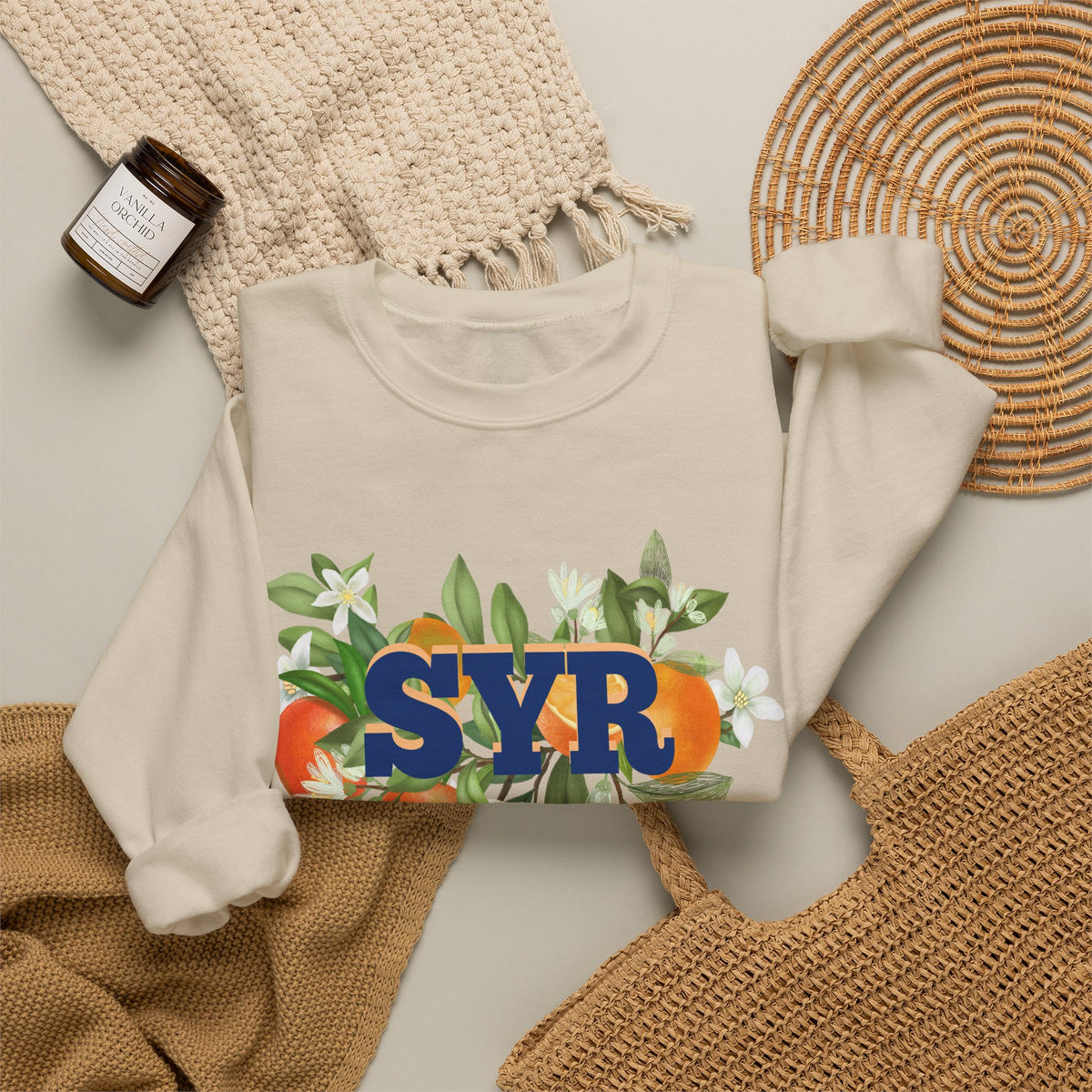 SYR Floral Crewneck Sweatshirt — Syracuse Inspired Fall Pullover