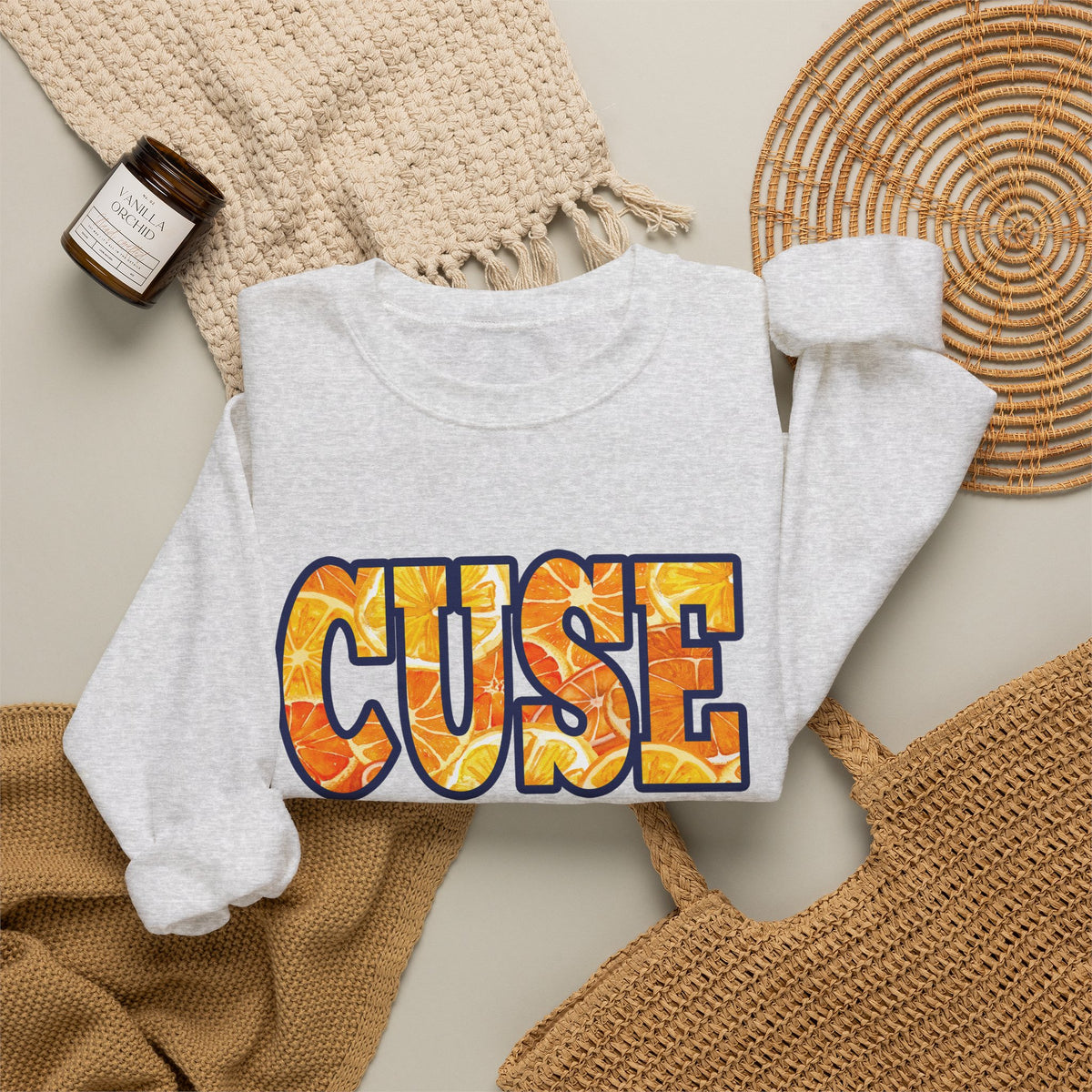 CUSE Orange Slices Crewneck Sweatshirt — Syracuse Inspired Fall Pullover