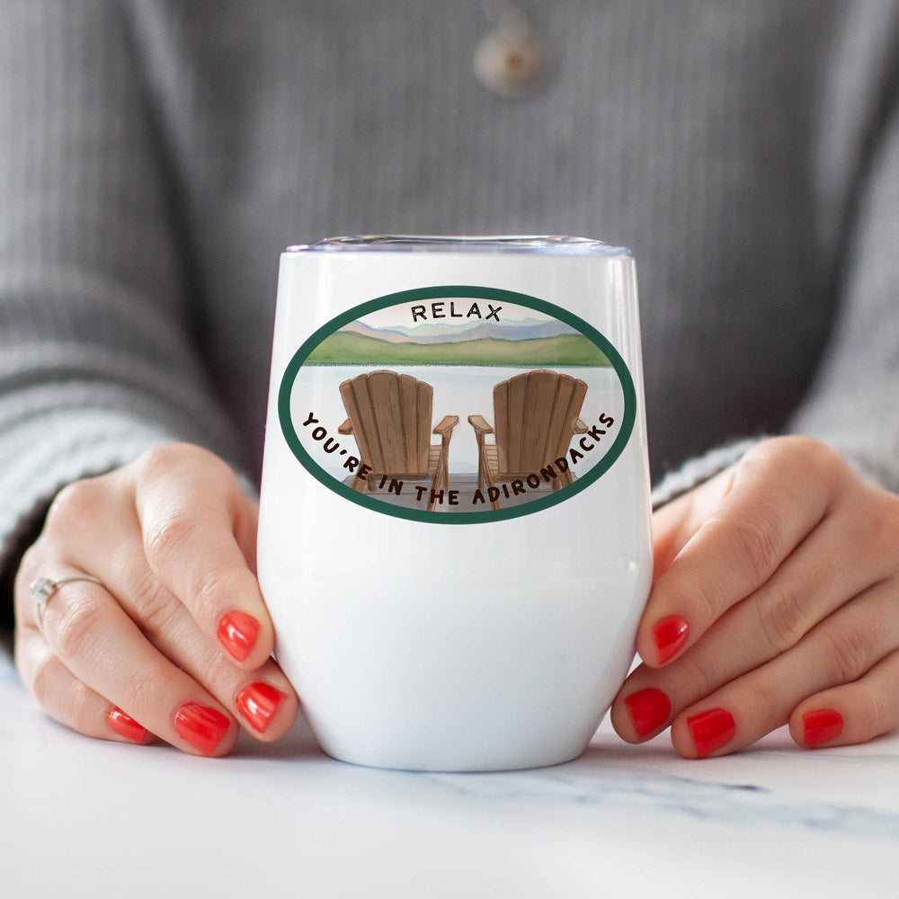 RELAX Adirondack Chairs Wine Tumbler, Stainless Steel