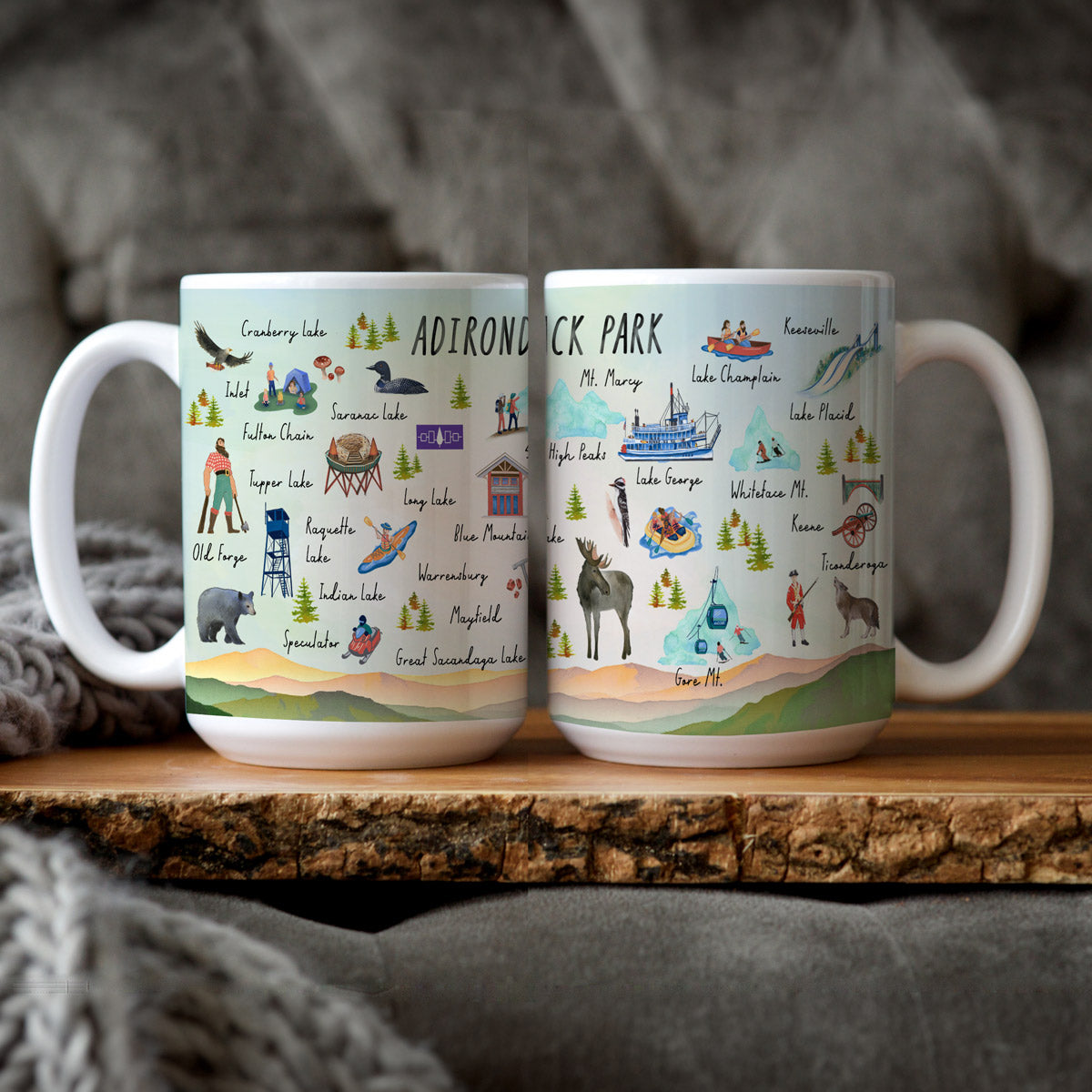 Adirondack Park Landmarks, NY Historical Landmarks Mug (15oz)