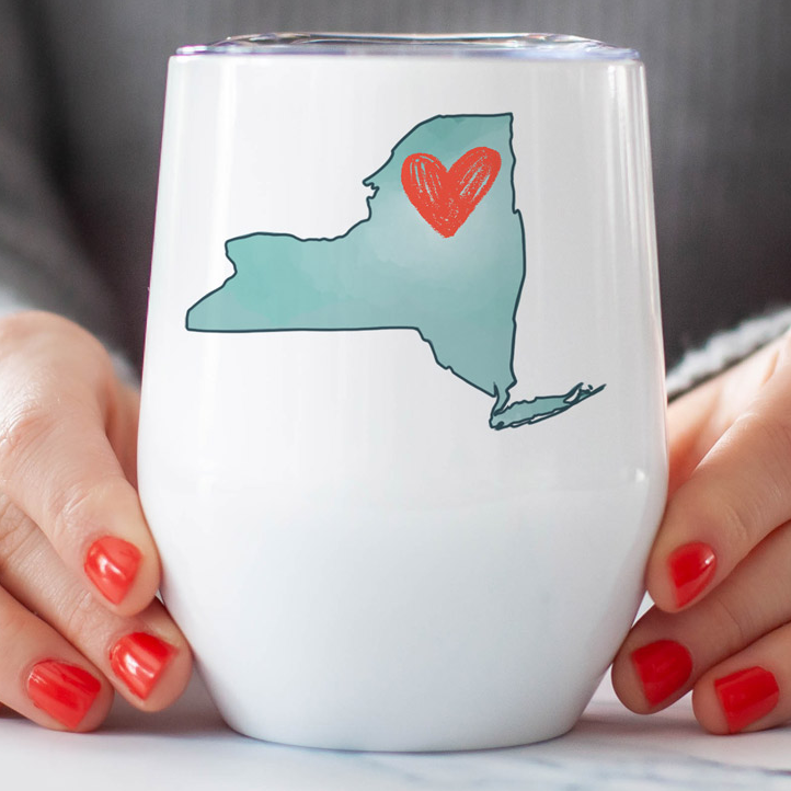 Adirondack Heart Wine Tumbler, Stainless Steel