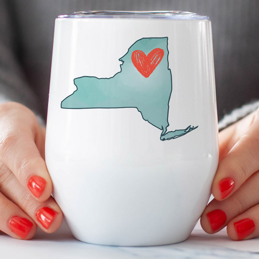 Adirondack Heart Wine Tumbler, Stainless Steel