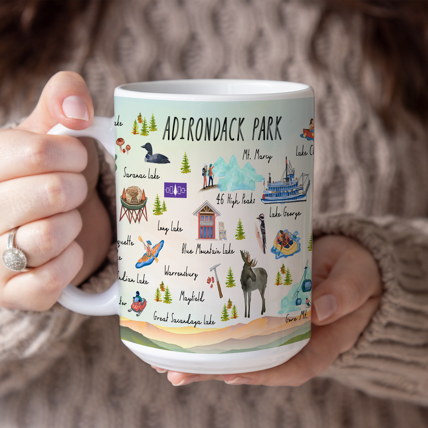 Adirondack Park Landmarks, NY Historical Landmarks Mug (15oz)