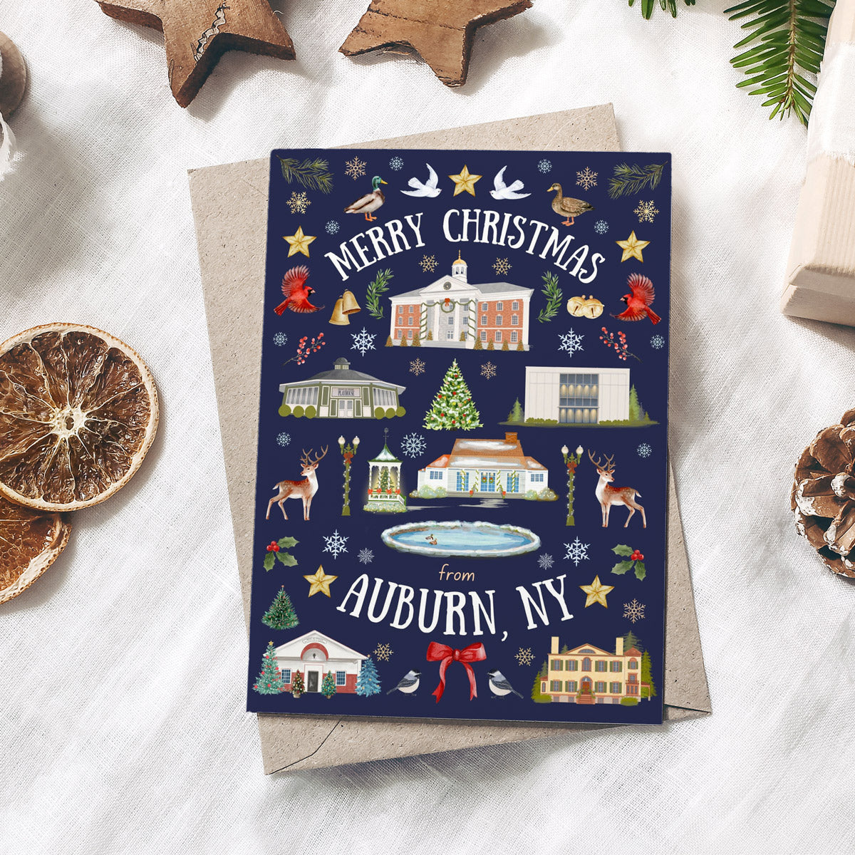 Auburn NY Folk Art Christmas Folded Cards