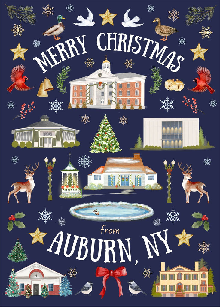 Auburn NY Folk Art Christmas Folded Cards