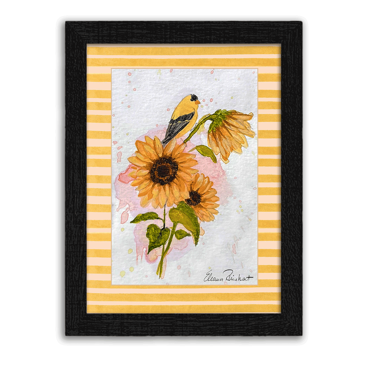 Goldfinch and Sunflower Bouquet - Fine Art Print