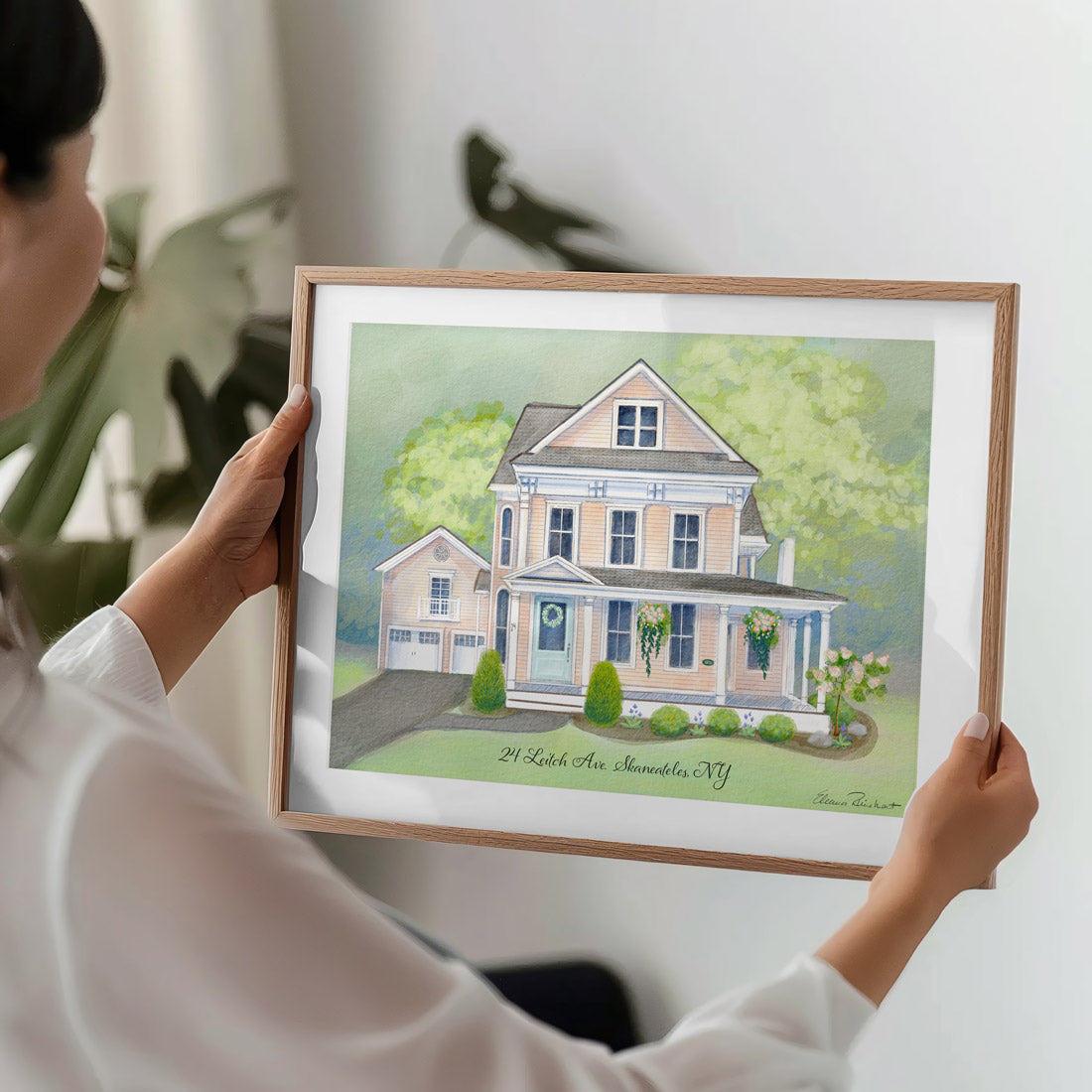 SPRING BOOKING -  Custom Home Portrait — Modern Watercolor Art