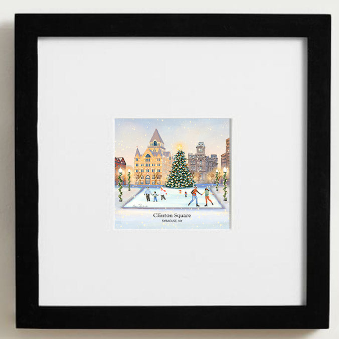 Clinton Square Christmas, Syracuse Framed Mini Print