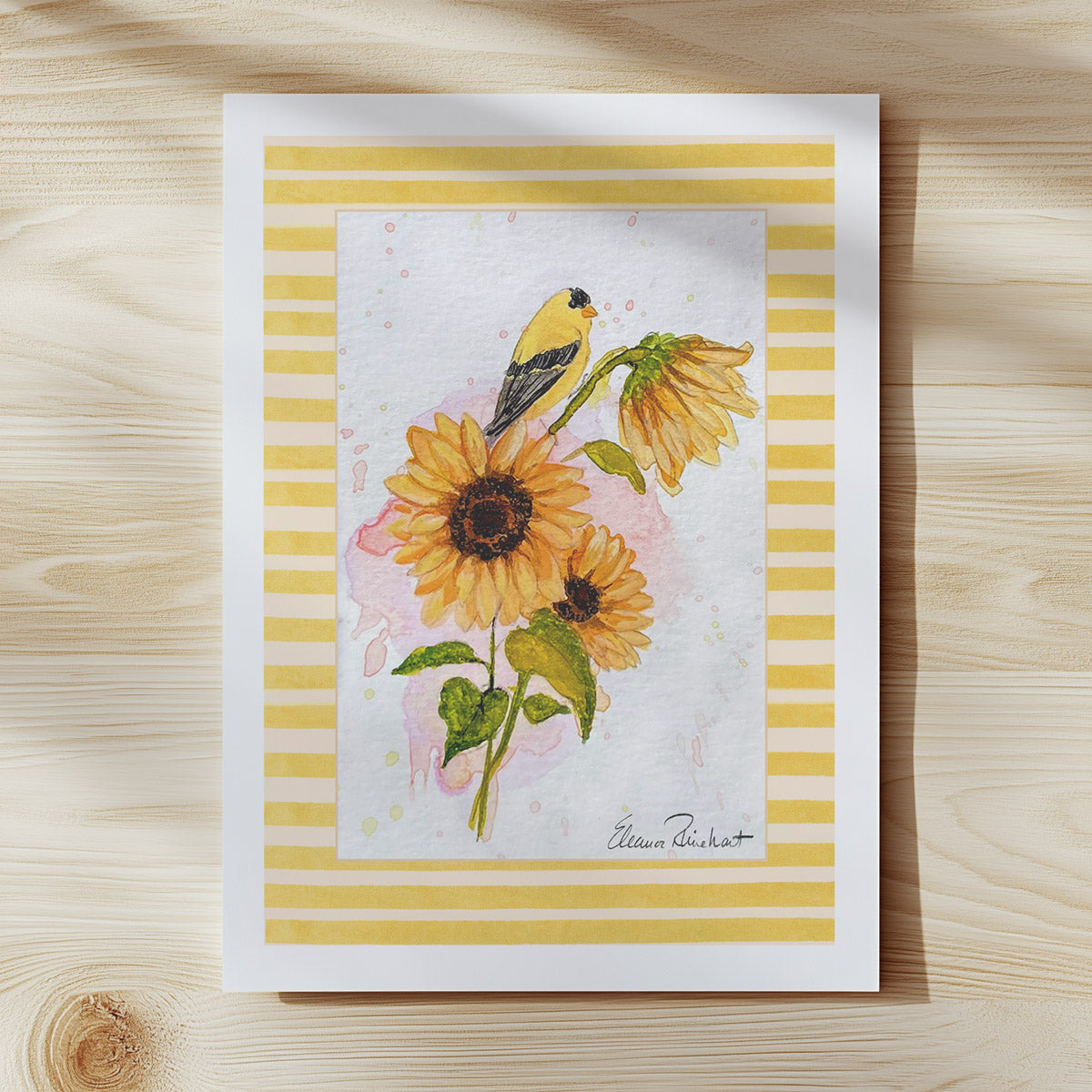 Goldfinch and Sunflower Bouquet - Fine Art Print