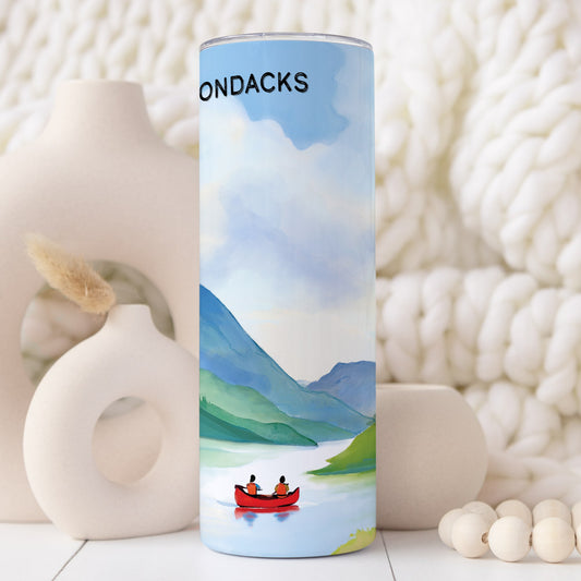 Adirondack Park Red Canoe Skinny Coffee Stainless Steel Tumbler