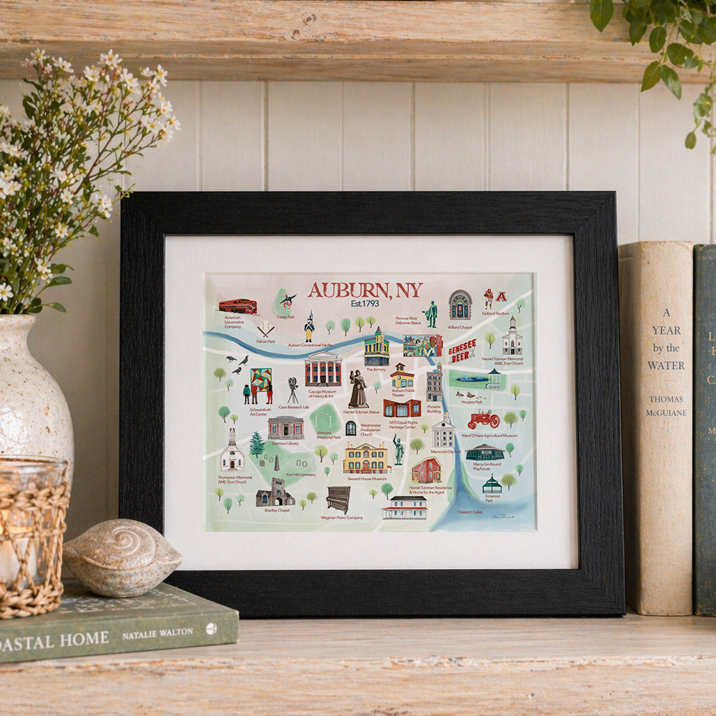 Auburn, NY Summer Fine Art Print - Framed Mini