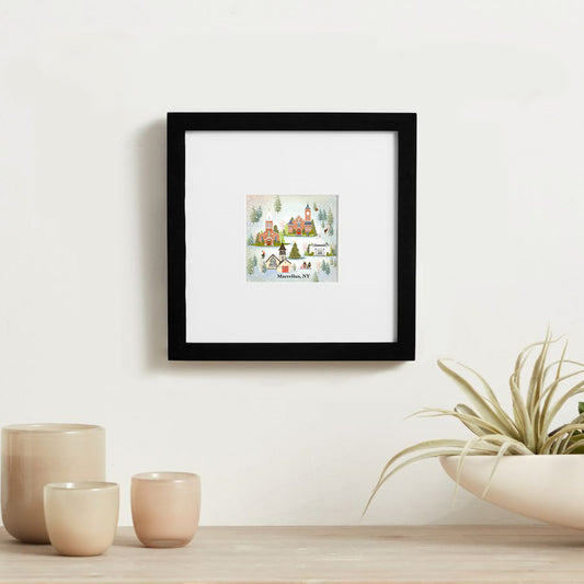 Marcellus Christmas Churches Framed Mini Print