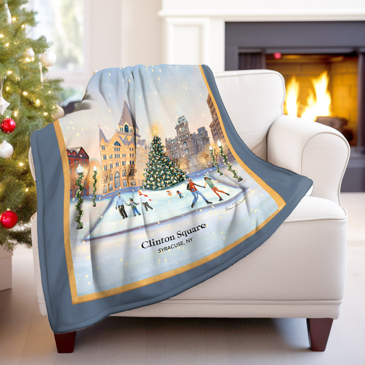 Clinton Square, Syracuse NY - Double Layer Sherpa Blanket