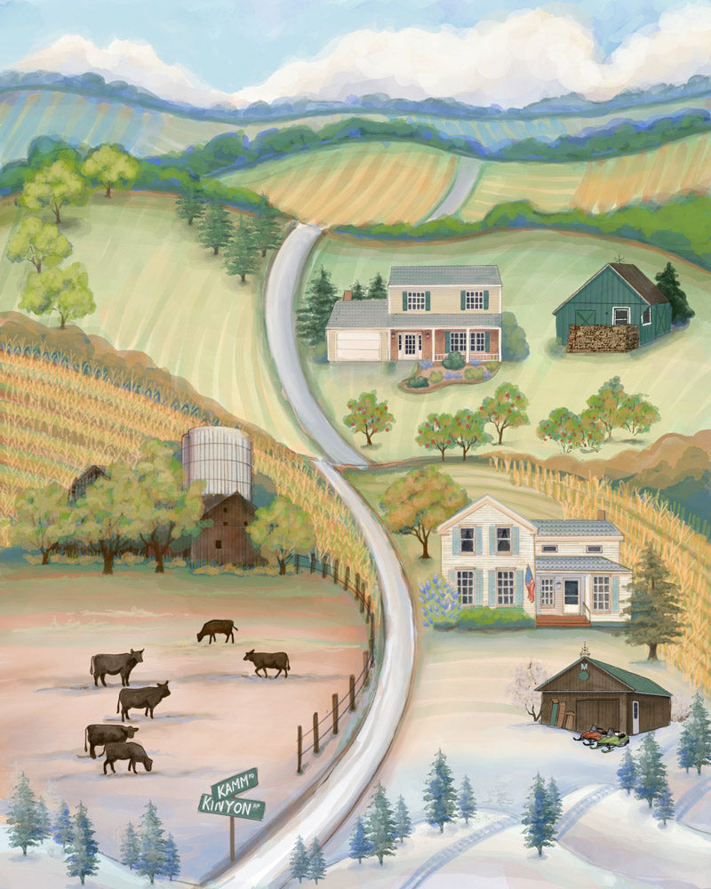 SPRING BOOKING -  Custom Home Portrait — Modern Watercolor Art