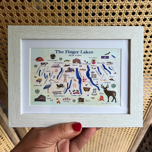 Sample Sale Framed Mini Print - Finger Lakes Map