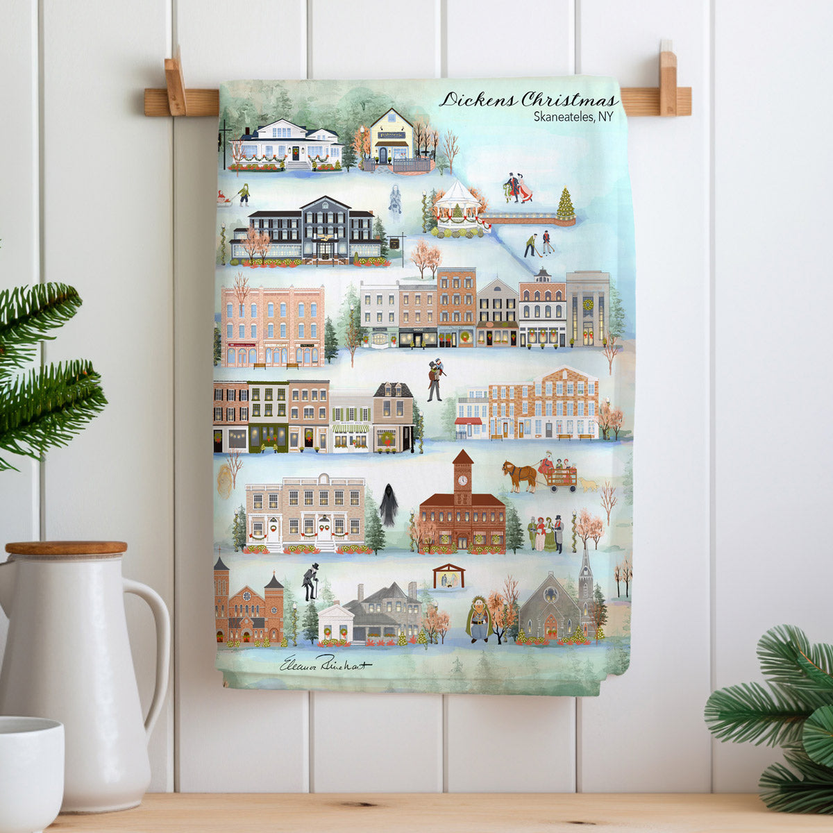 Dickens Christmas Tea Towel - SALE