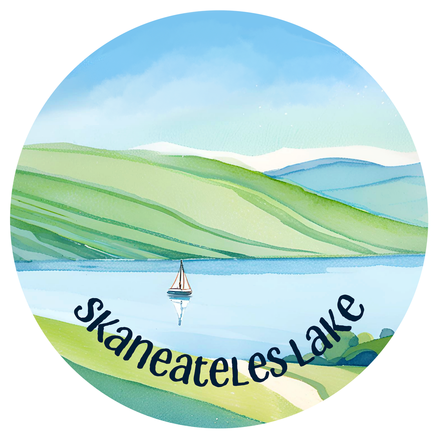 Skaneateles Lake Day Sail Porcelain Ornament