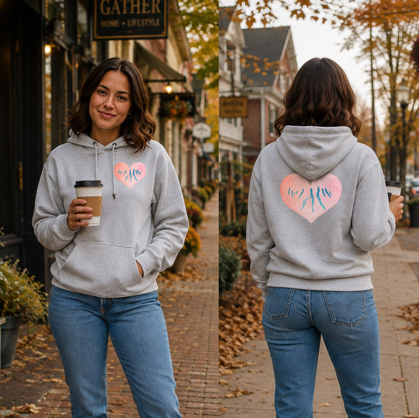 Pink Heart Finger Lakes - Bella + Canvas Xtra Soft