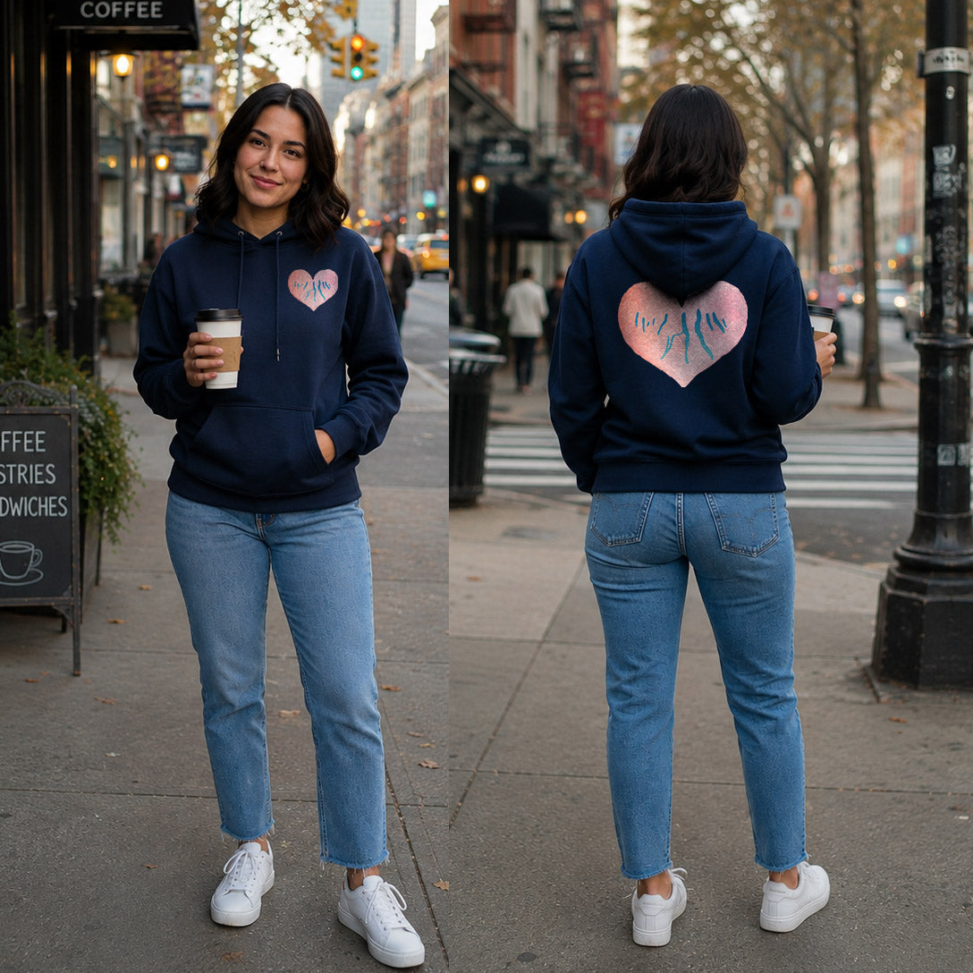 Pink Heart Finger Lakes - Bella + Canvas Xtra Soft