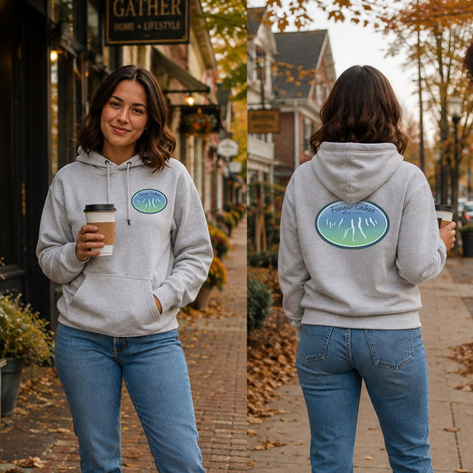 Finger Lakes Blue Iconic Hoodie — Bella + Canvas Xtra Soft Pullover