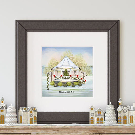 Gazebo Christmas Skaneateles Framed Mini Print