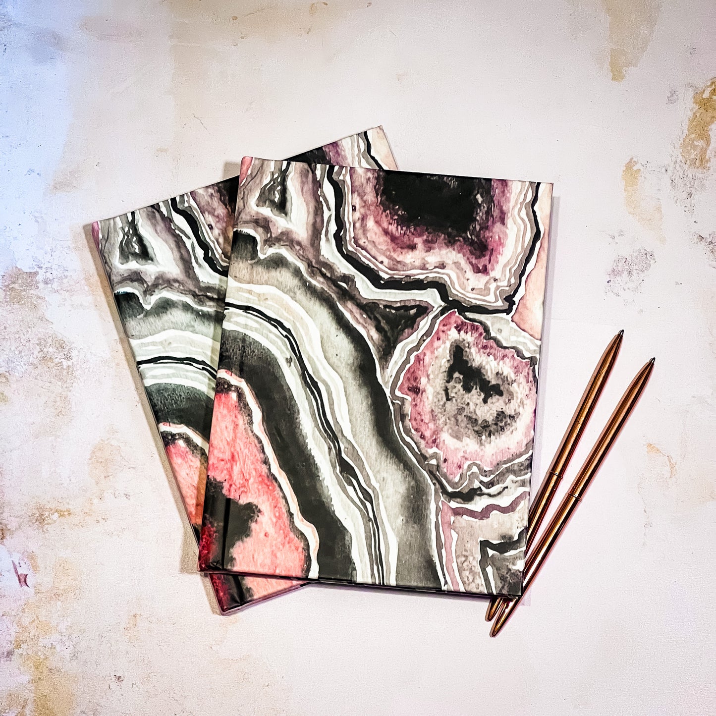 Pink Geode hardcover journal, lined pages