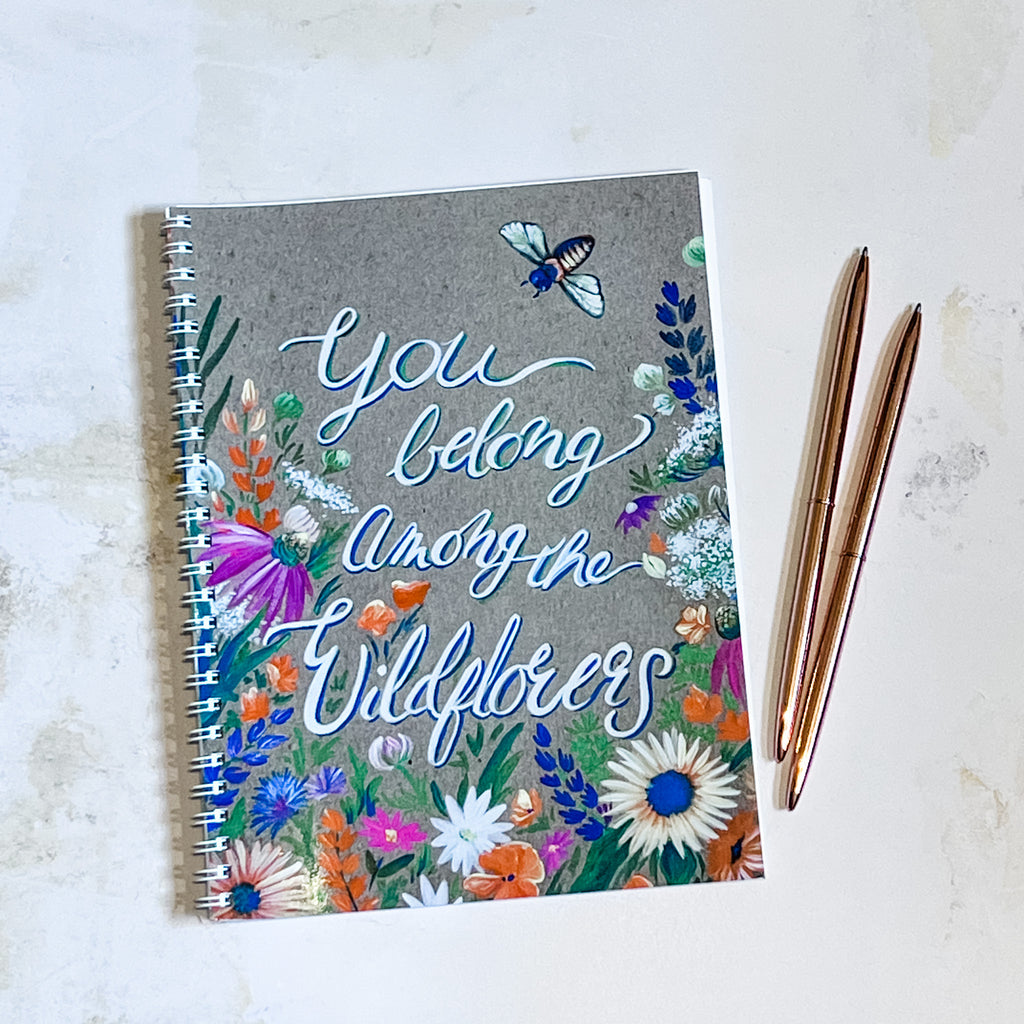 Wildflowers spiral notebook, lined pages