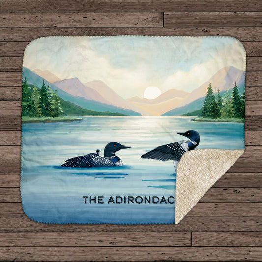 Adirondack Loons Sherpa Fleece Blanket 50x60 - Curbstone