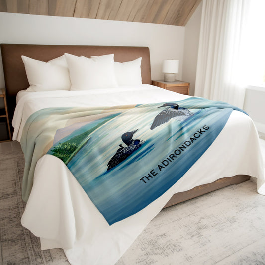 Adirondack Loons Sherpa Fleece Blanket 50x60 - Curbstone