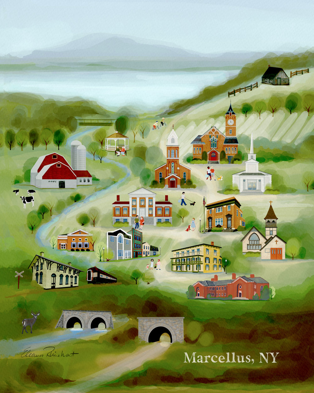 Marcellus, NY Summer Fine Art Print - Framed Mini