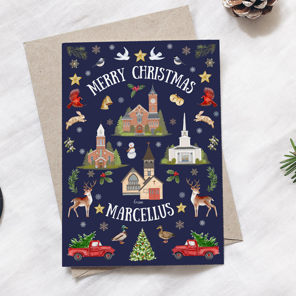 Marcellus Folk Art Christmas Folded Notecard Set