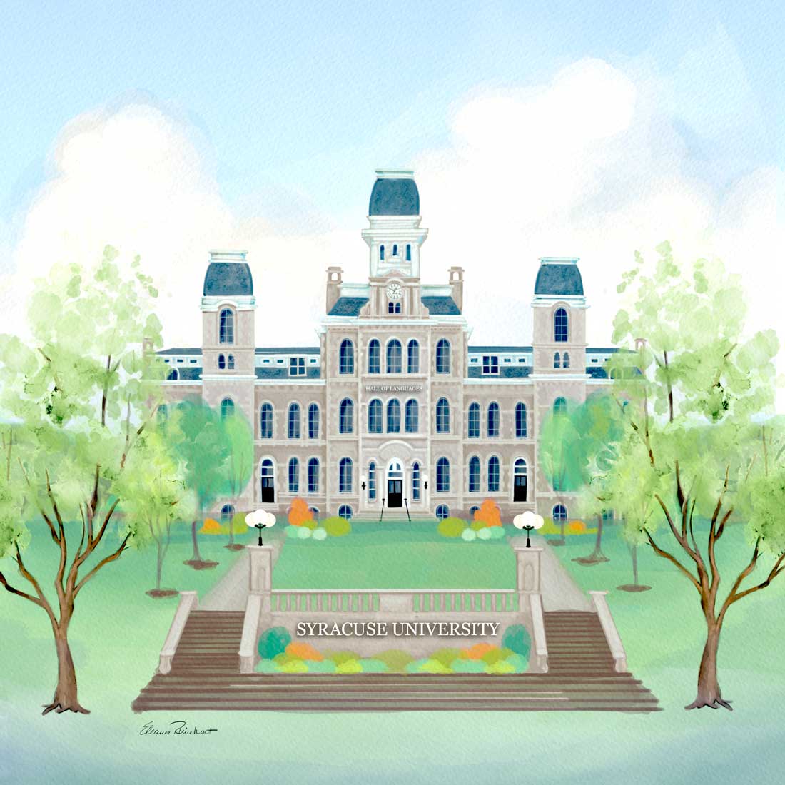 Hall of Languages, Syracuse University Framed Mini Print