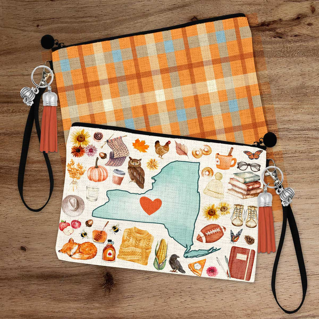 All the Fall Zipper Accessory Pouch with Tassel