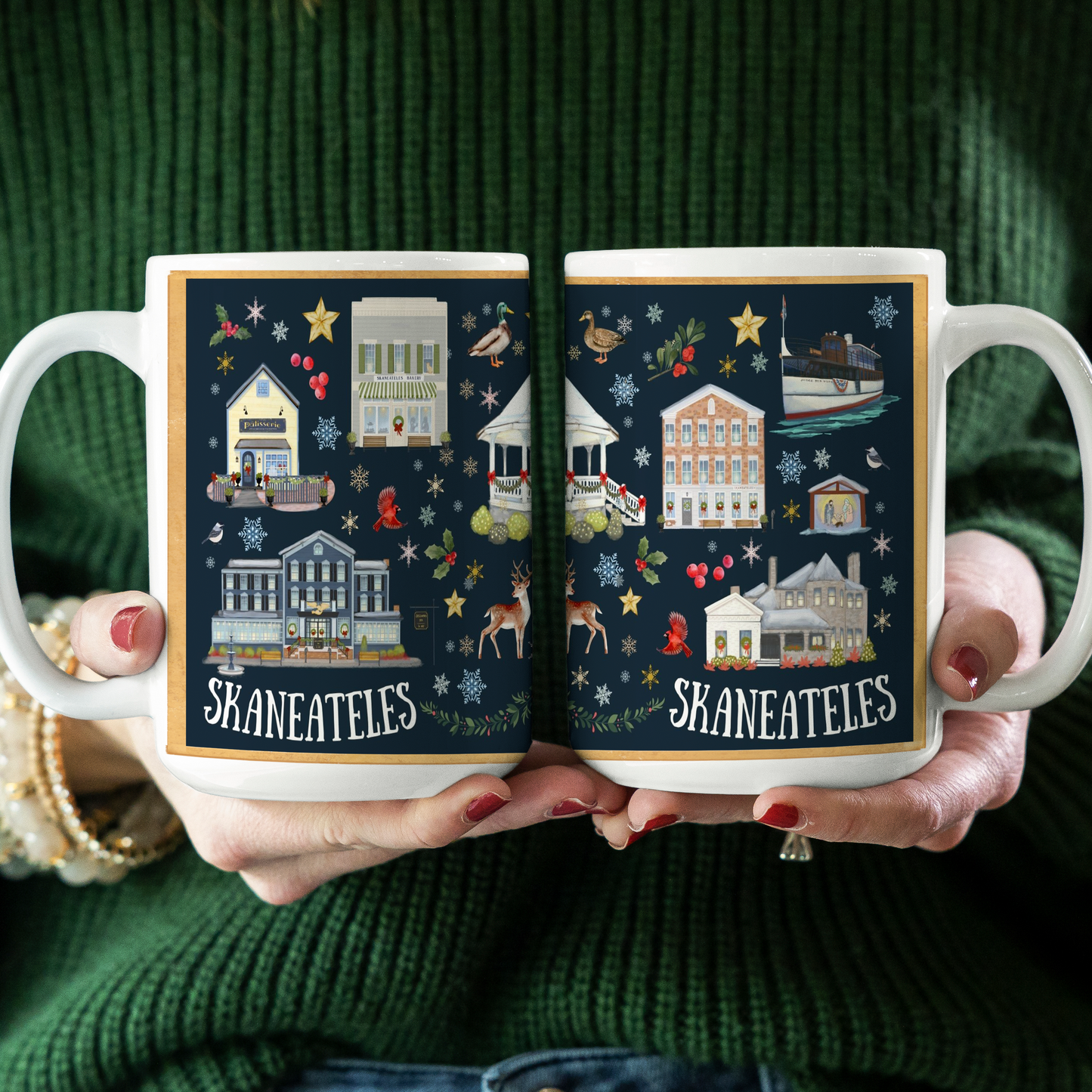 Skaneateles Folk Christmas - 15oz Mug